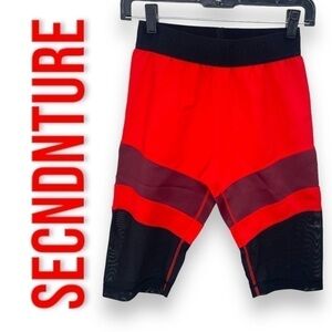 NWT SECNDNTURE Red & Black Biker Shorts - Small